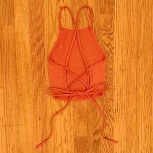 Strappy Orange Crop Top